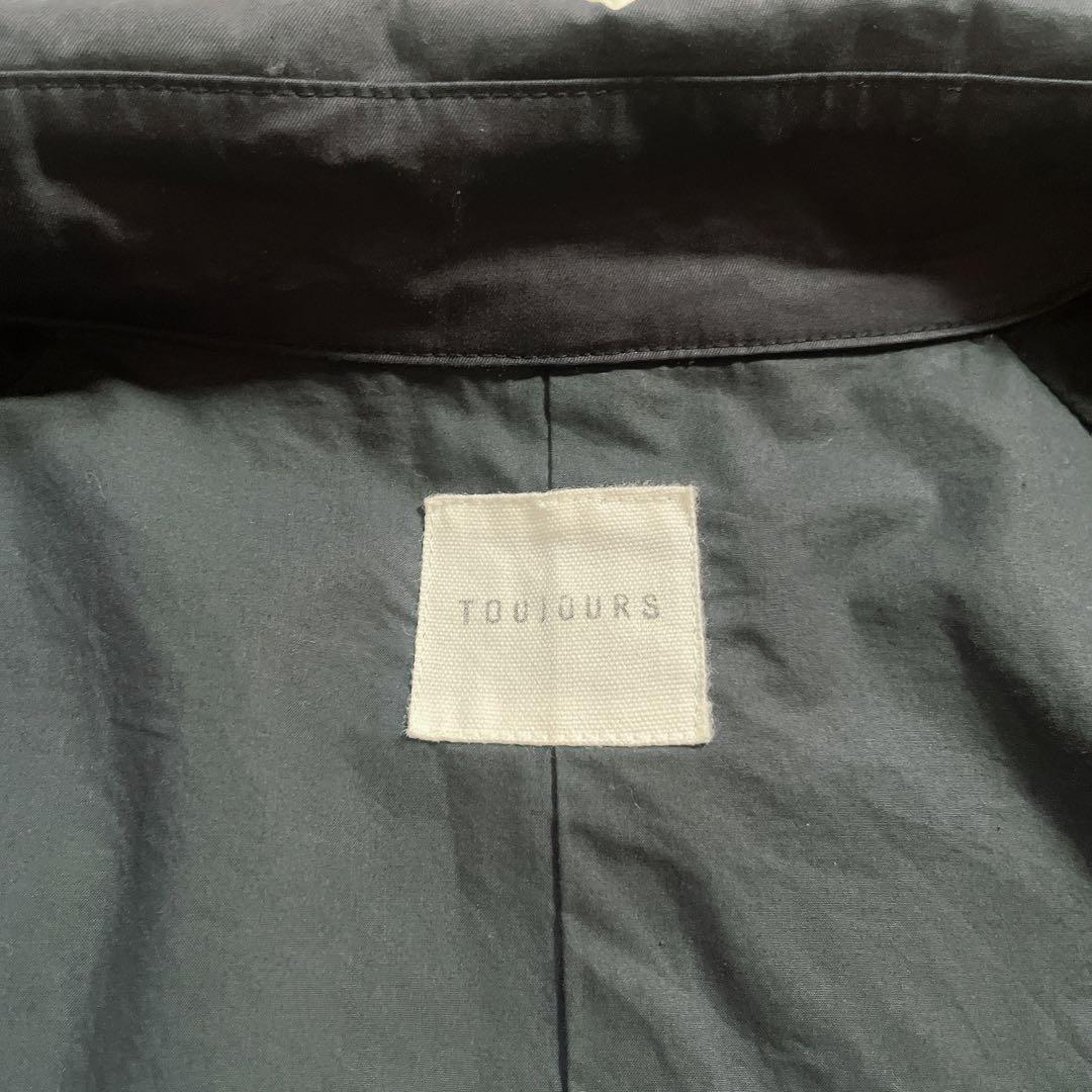 TOUJOUR トゥジュー　ステンカラー ハーフフィールド コート ネイビー