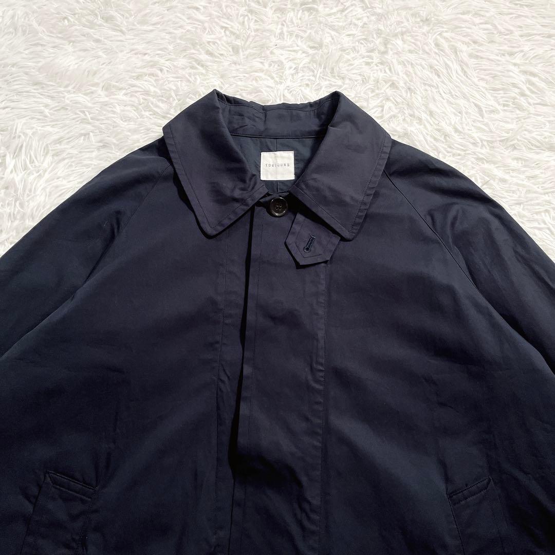 TOUJOUR トゥジュー　ステンカラー ハーフフィールド コート ネイビー