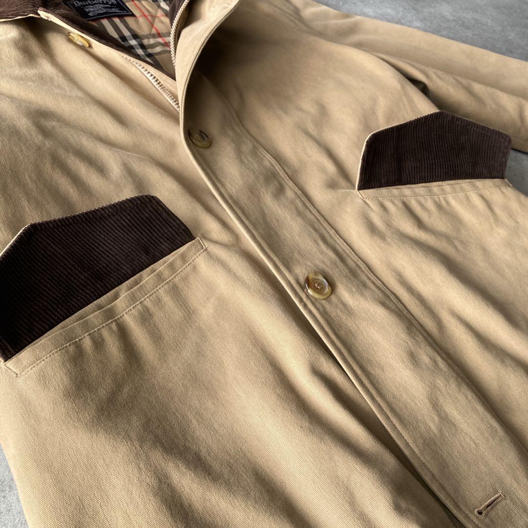 【希少】90sバーバリー ハンティングジャケット 襟コーデュロイ