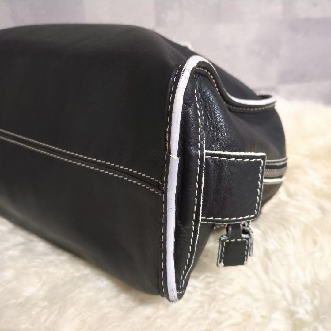 入手困難◆NUMBER(N)INE◆本革 ハンドバッグ riri製 黒 USA製