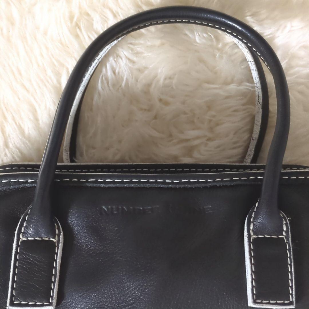 入手困難◆NUMBER(N)INE◆本革 ハンドバッグ riri製 黒 USA製