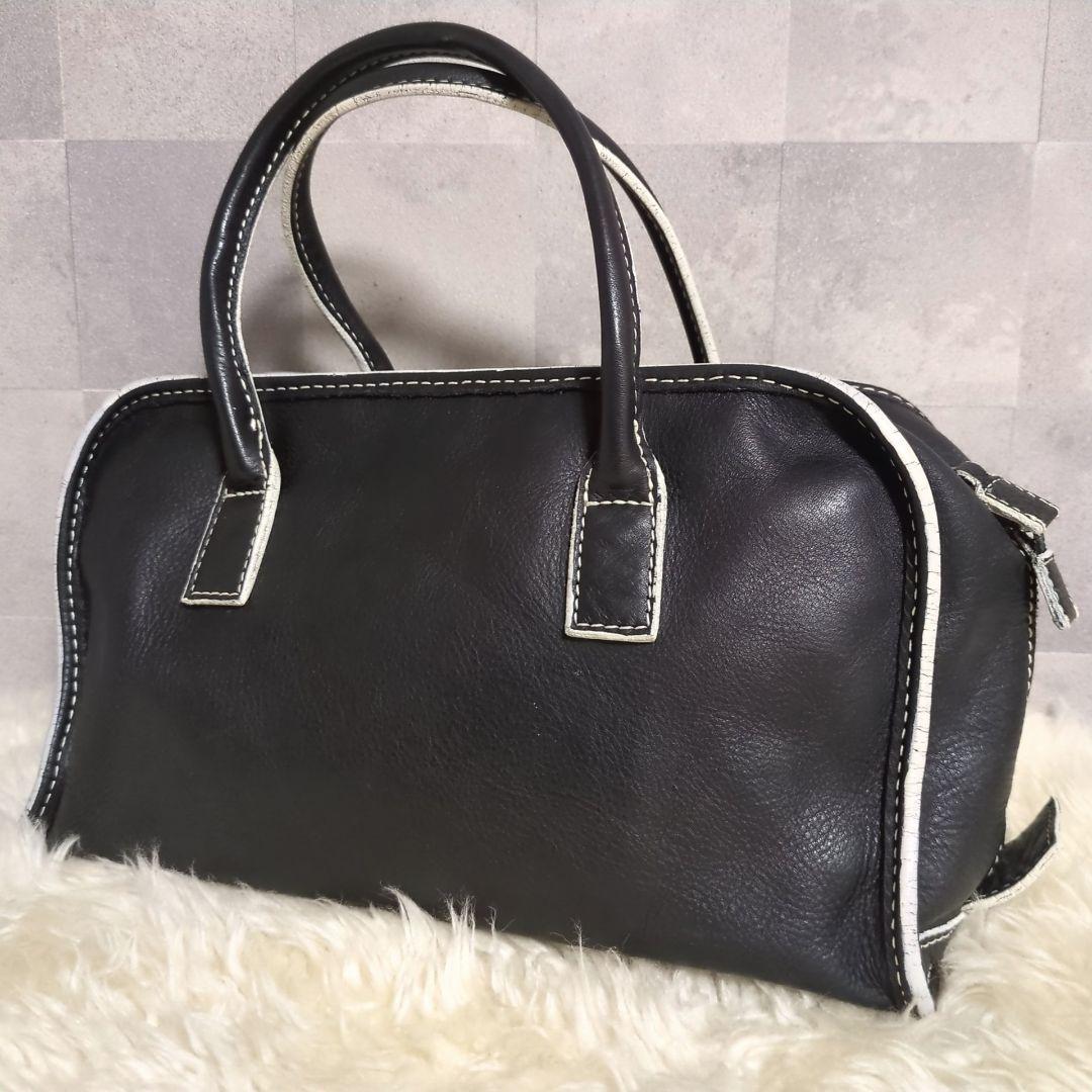 入手困難◆NUMBER(N)INE◆本革 ハンドバッグ riri製 黒 USA製