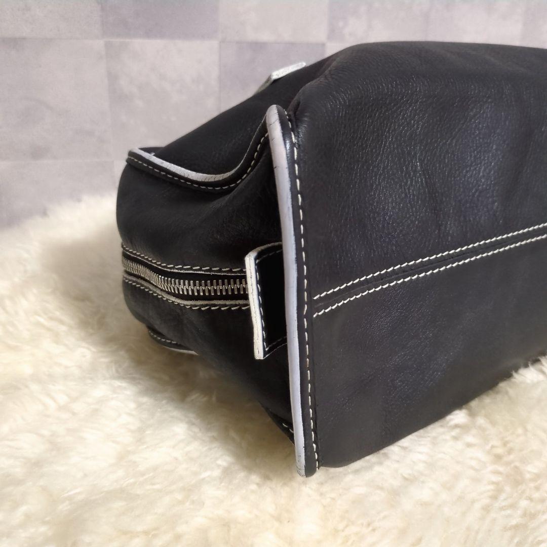 入手困難◆NUMBER(N)INE◆本革 ハンドバッグ riri製 黒 USA製