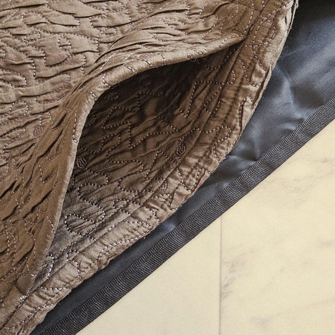 ヨーガンレール 総刺繍 シルク 中綿 リバーシブル ロング ガウン コート