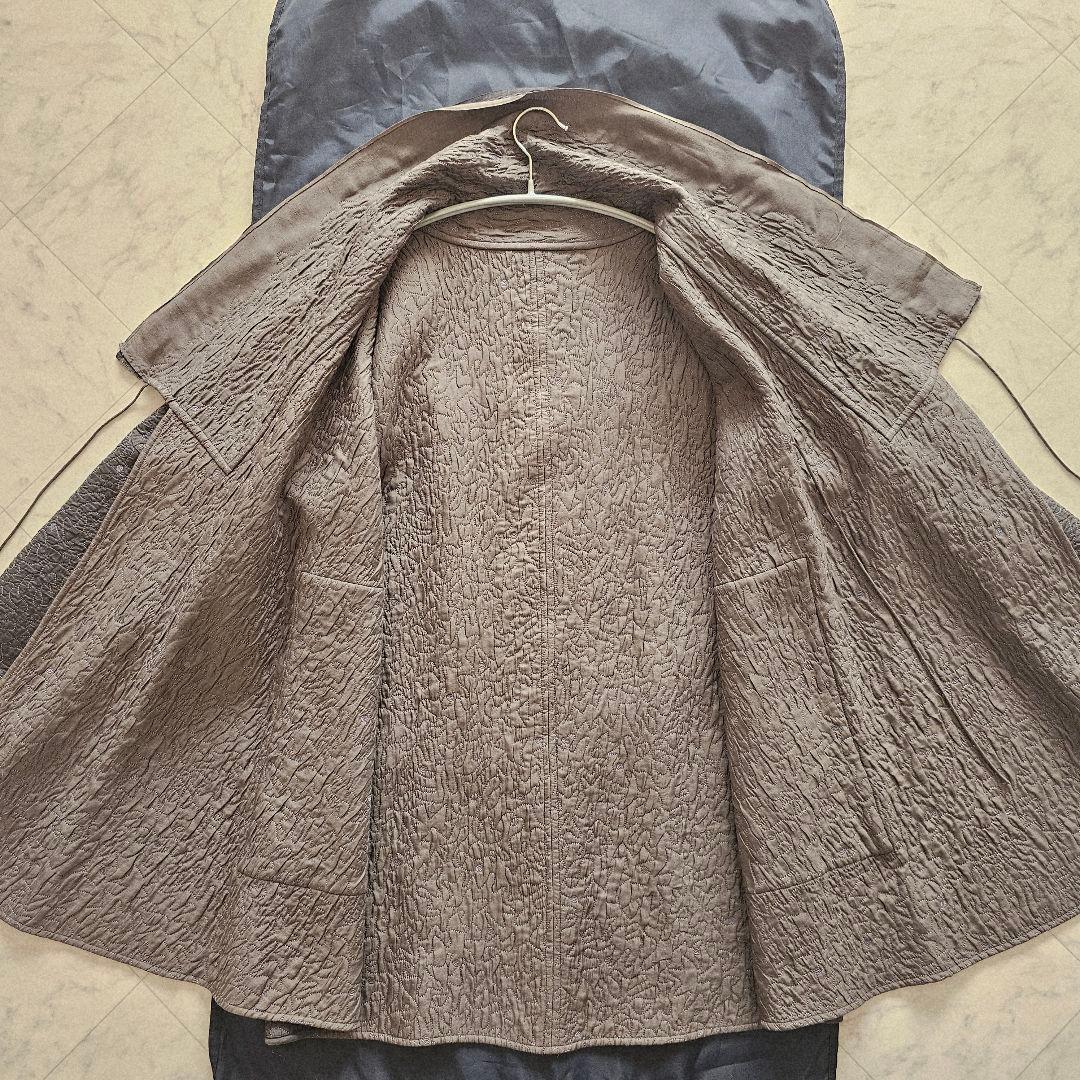 ヨーガンレール 総刺繍 シルク 中綿 リバーシブル ロング ガウン コート