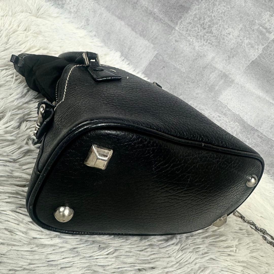 美品 メゾンマルジェラ レザー 2WAY ショルダーバッグ チェーン 5ac 黒