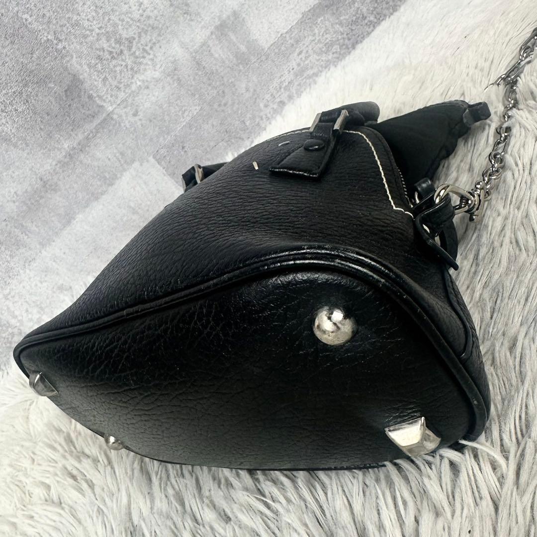 美品 メゾンマルジェラ レザー 2WAY ショルダーバッグ チェーン 5ac 黒