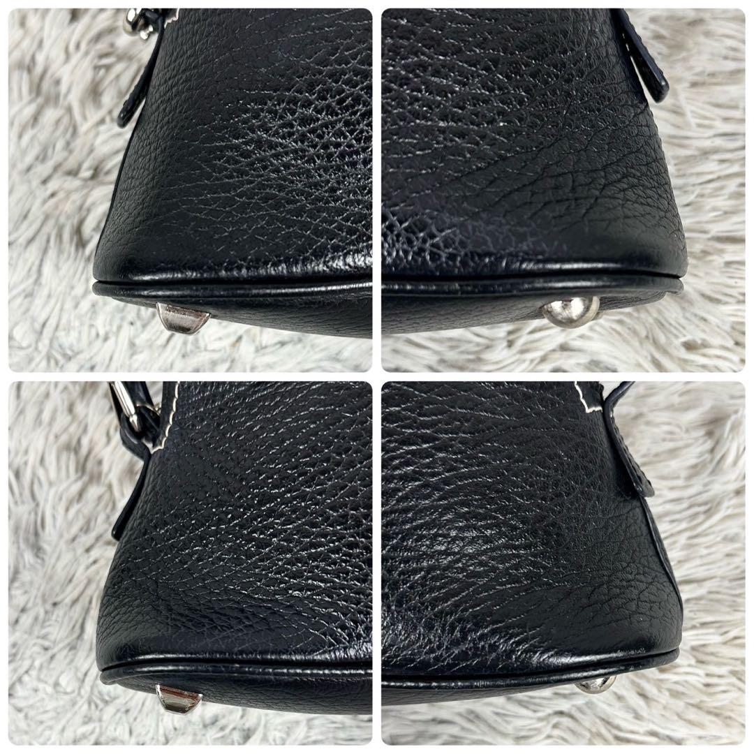 美品 メゾンマルジェラ レザー 2WAY ショルダーバッグ チェーン 5ac 黒