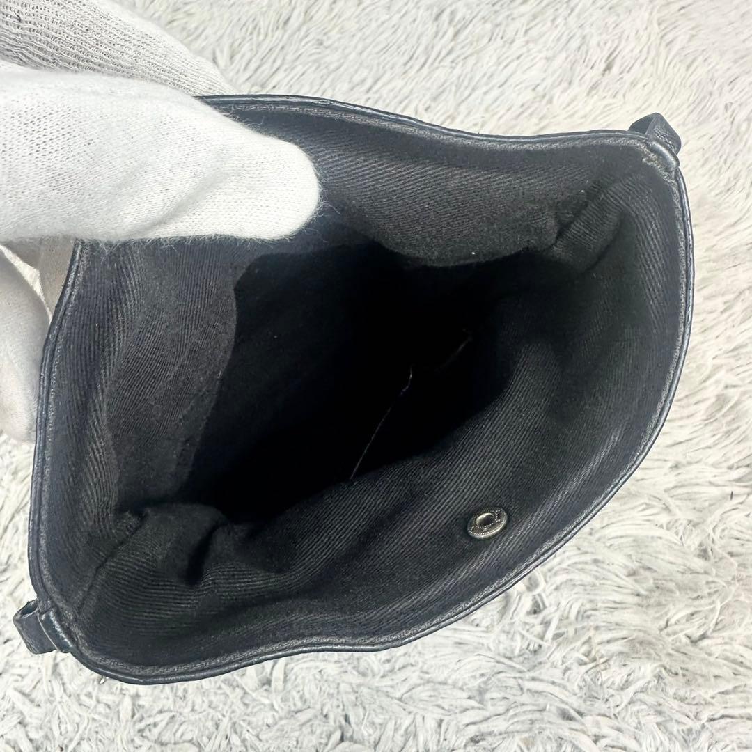 美品 メゾンマルジェラ レザー 2WAY ショルダーバッグ チェーン 5ac 黒