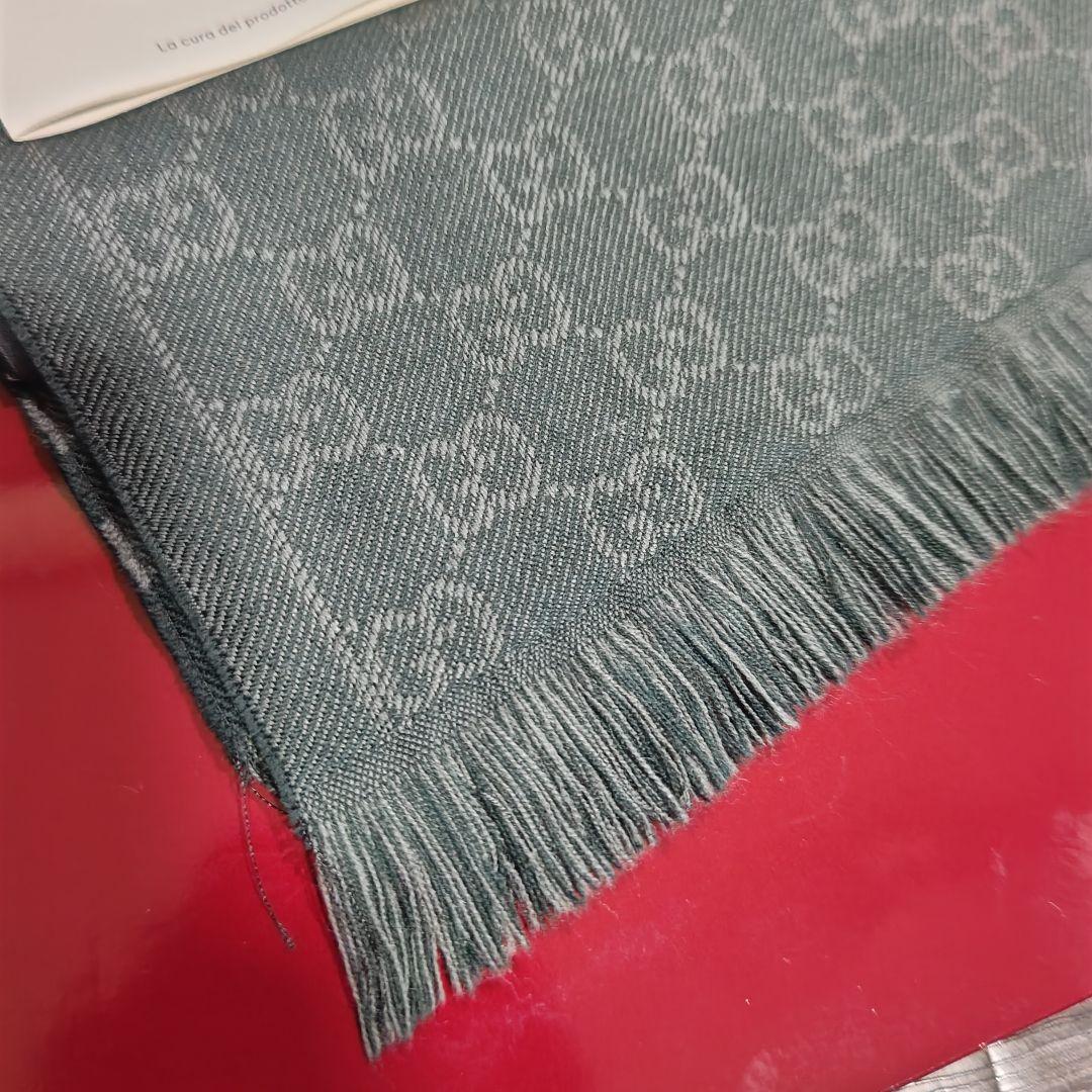 ❤新品箱袋付❤最高級ウール❤GUCCI マフラー ストール スカーフ❤グリーン❤