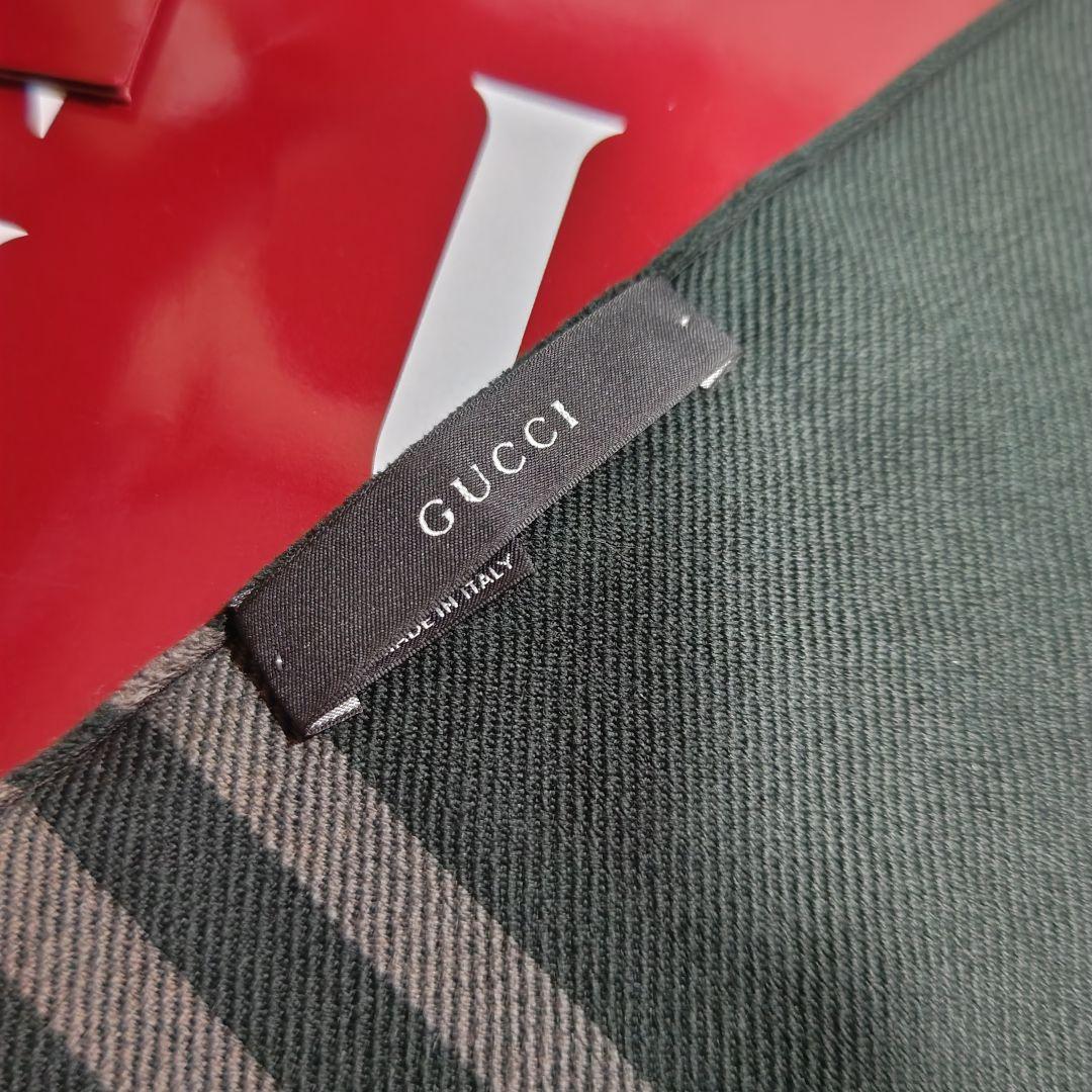 ❤新品箱袋付❤最高級ウール❤GUCCI マフラー ストール スカーフ❤グリーン❤