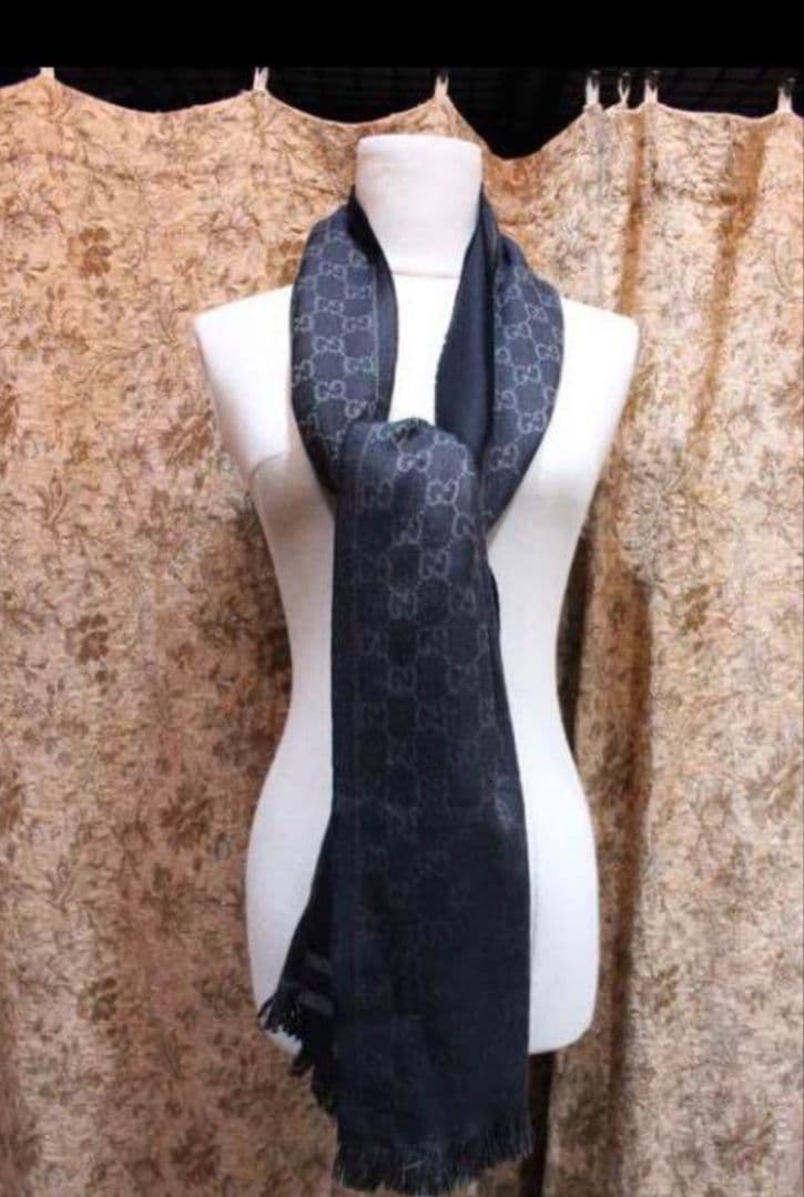 ❤新品箱袋付❤最高級ウール❤GUCCI マフラー ストール スカーフ❤グリーン❤