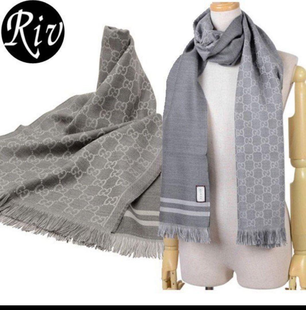 ❤新品箱袋付❤最高級ウール❤GUCCI マフラー ストール スカーフ❤グリーン❤