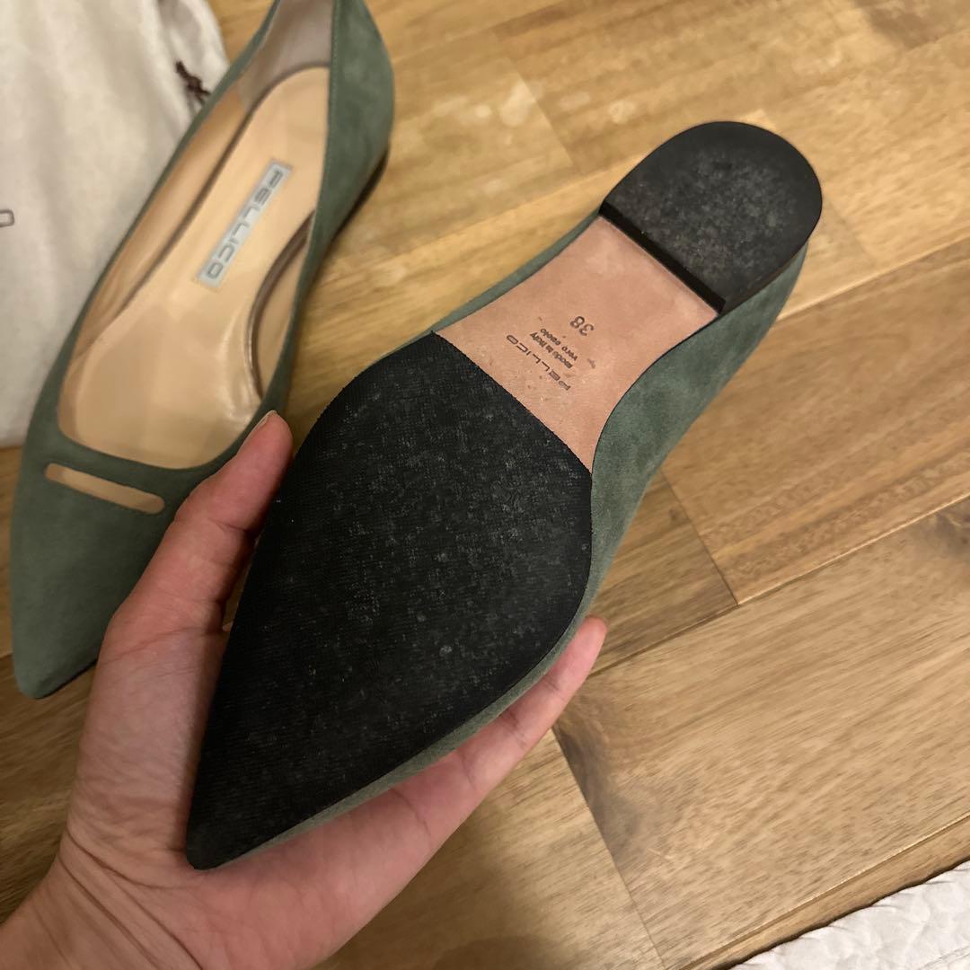 PELLICO ポインテッドトゥパンプス グリーン 38