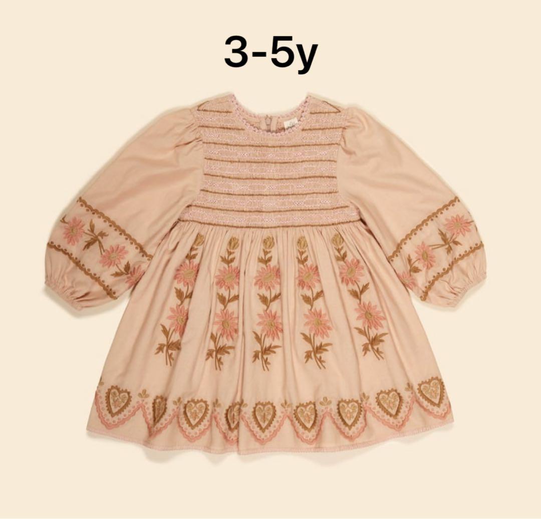 ワンピース Apolina Penny Smock Dress pink beige 3-5