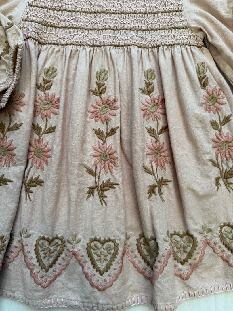 ワンピース Apolina Penny Smock Dress pink beige 3-5