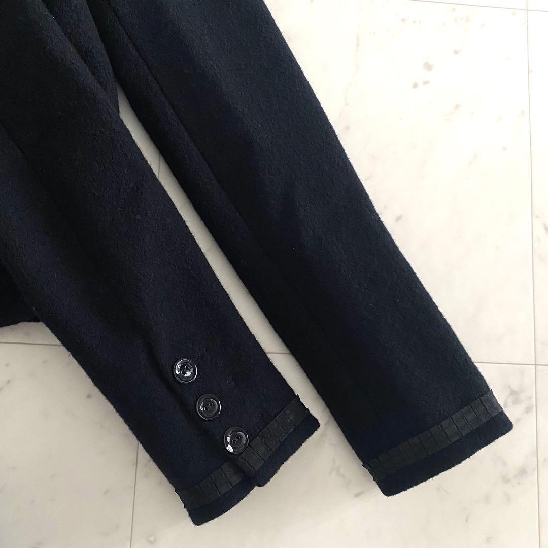 美品 マックスマーラウィークエンド ウール起毛素材ノーカラージャケット M 伊製