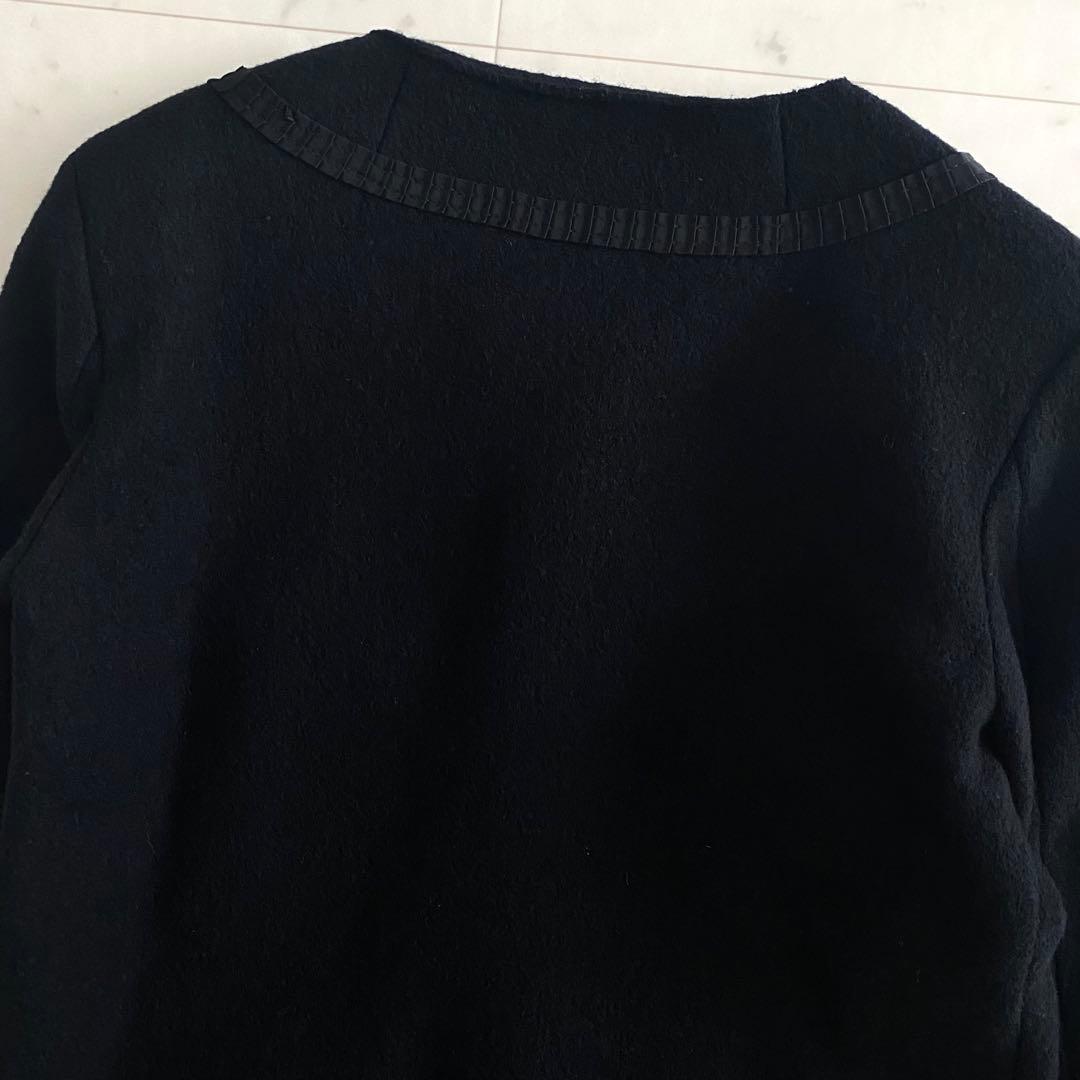 美品 マックスマーラウィークエンド ウール起毛素材ノーカラージャケット M 伊製