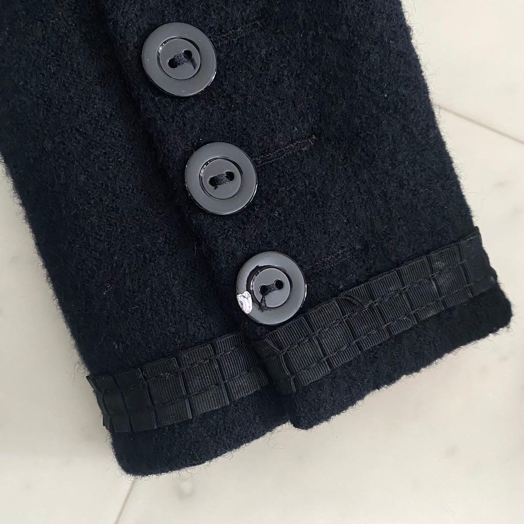 美品 マックスマーラウィークエンド ウール起毛素材ノーカラージャケット M 伊製