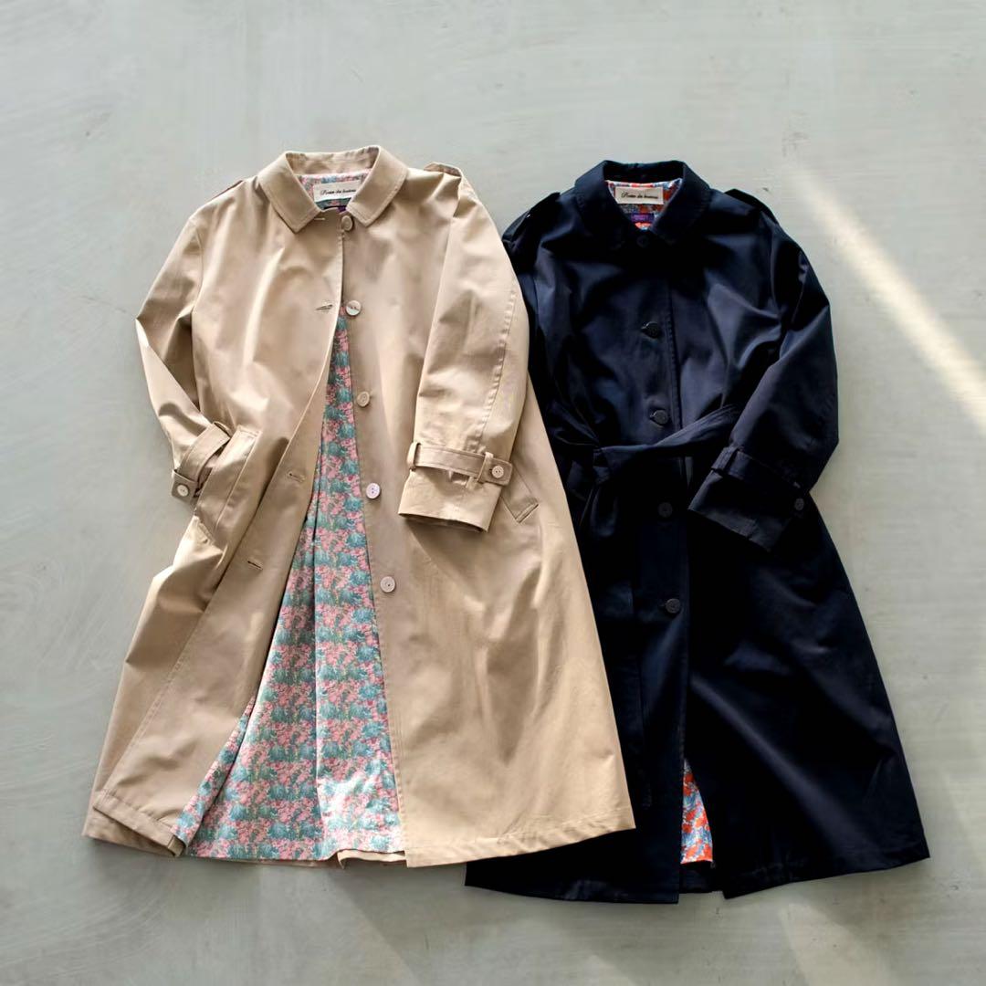 美品◇ポルテデブトン◇リバティトレンチ◇ポピー柄◇