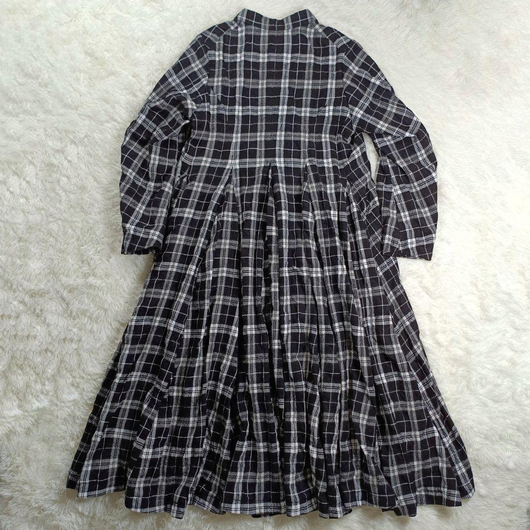 23AW美品✨タオコムデギャルソン現行 ウール縮絨 チェックドレスコート　S