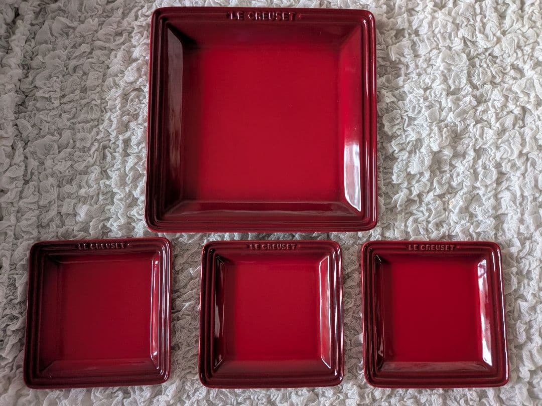 LE CREUSET★スクエアプレート角皿4点セット