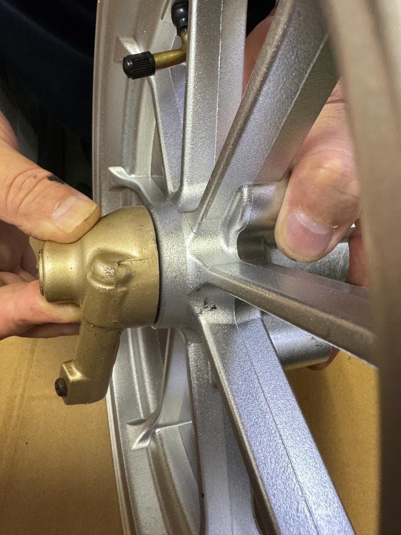 DIO AF28 DIO AF35 アルミ ホイール 銀 エアーバルブ付 前後