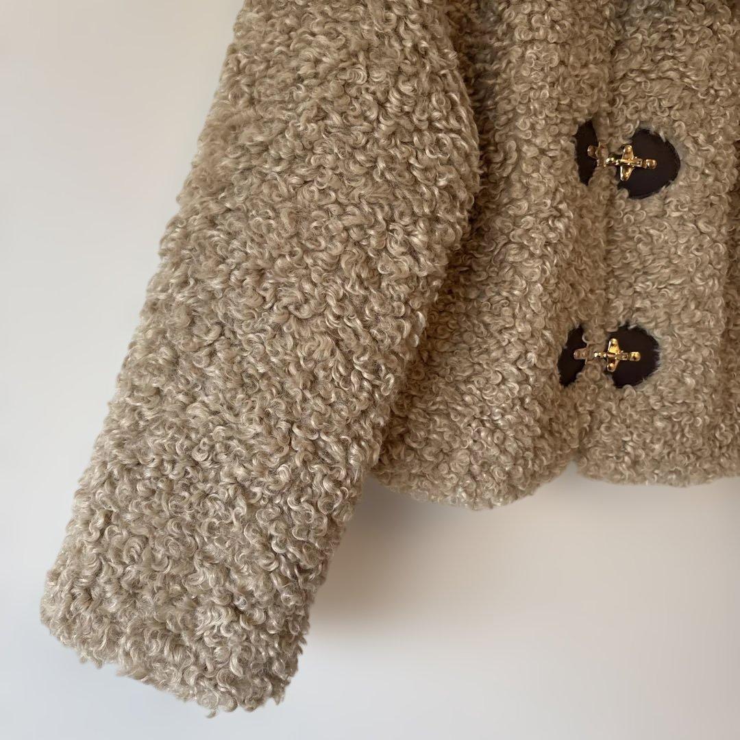 ZARA トグルボタン フェイクファージャケット L