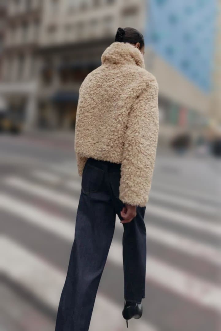 ZARA トグルボタン フェイクファージャケット L