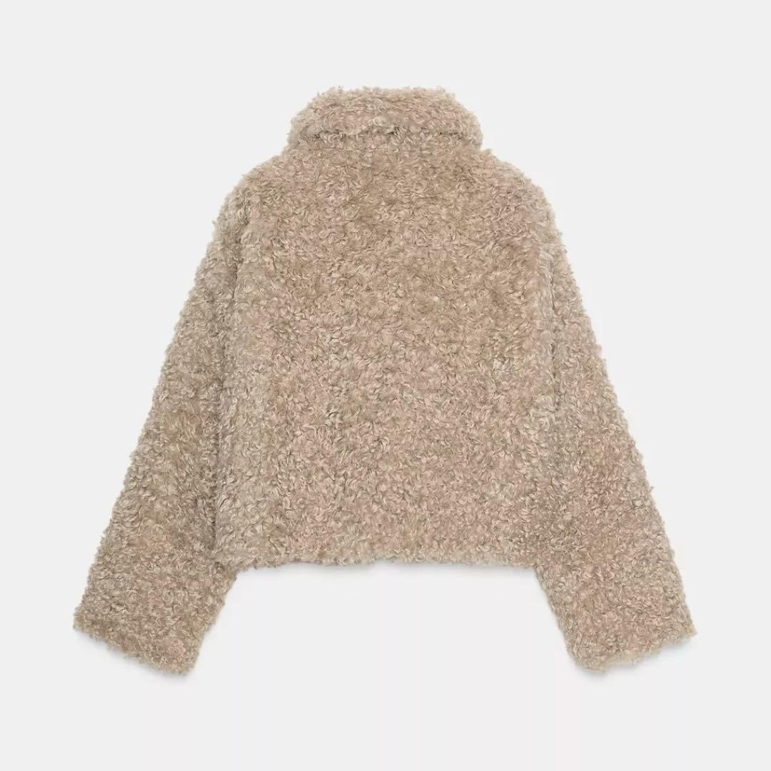 ZARA トグルボタン フェイクファージャケット L