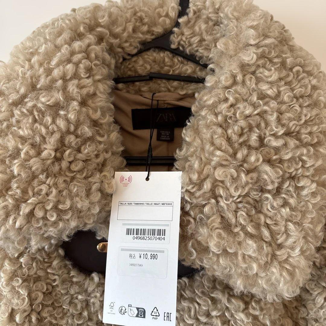 ZARA トグルボタン フェイクファージャケット L