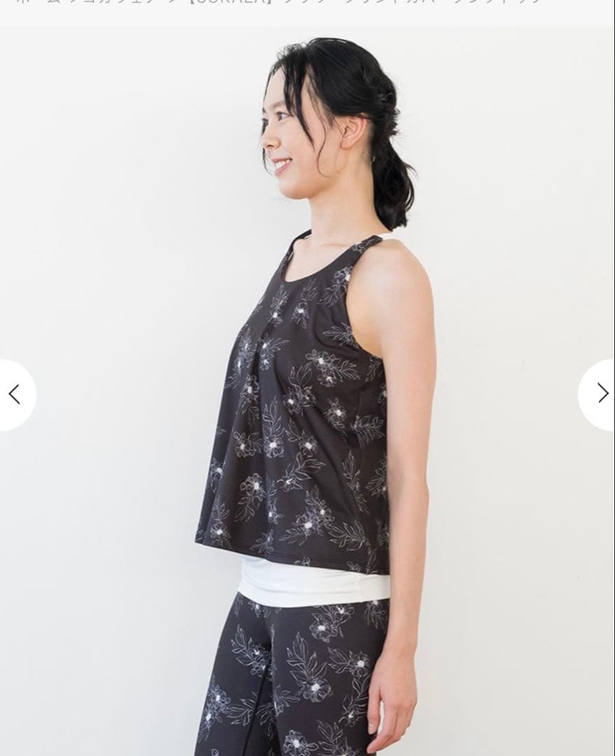 新品　SUKALA フラワープリントカバータンクトップ リッチブラック　S