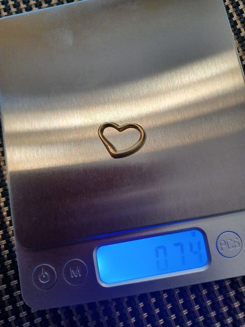 １8金イエローゴールドオープンハートペンダントトップ