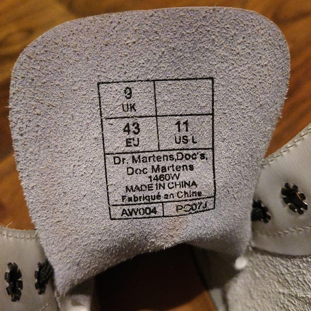 け*読様 Dr.Martin 8ホール 白 イエローステッチ UK9　美品