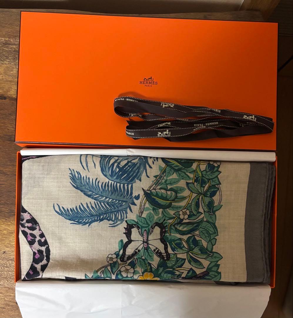 格安☆エルメス☆トライアングルジェアン☆ジャングルラブ☆カシシル☆カシミヤシルク