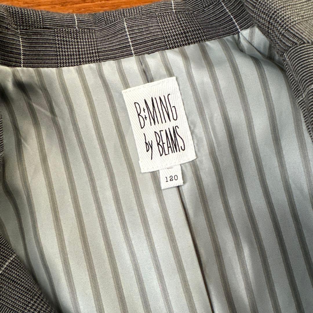 キッズ スーツ・ブレザー グレー系チェック フォーマル　入学式、卒園式、結婚式