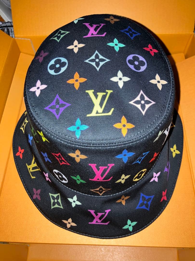 M 黒　ルイヴィトン　村上隆　ハット　バケハ　新品　LV モノグラム　国内正規品