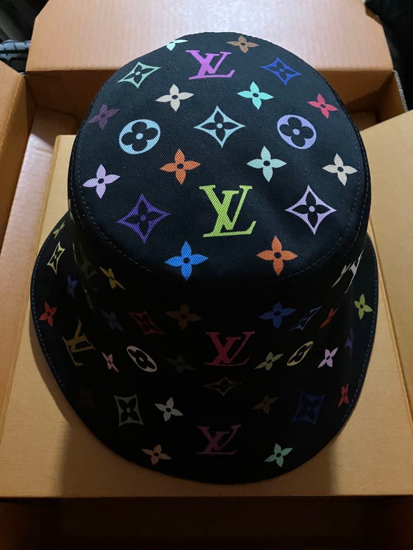 M 黒　ルイヴィトン　村上隆　ハット　バケハ　新品　LV モノグラム　国内正規品