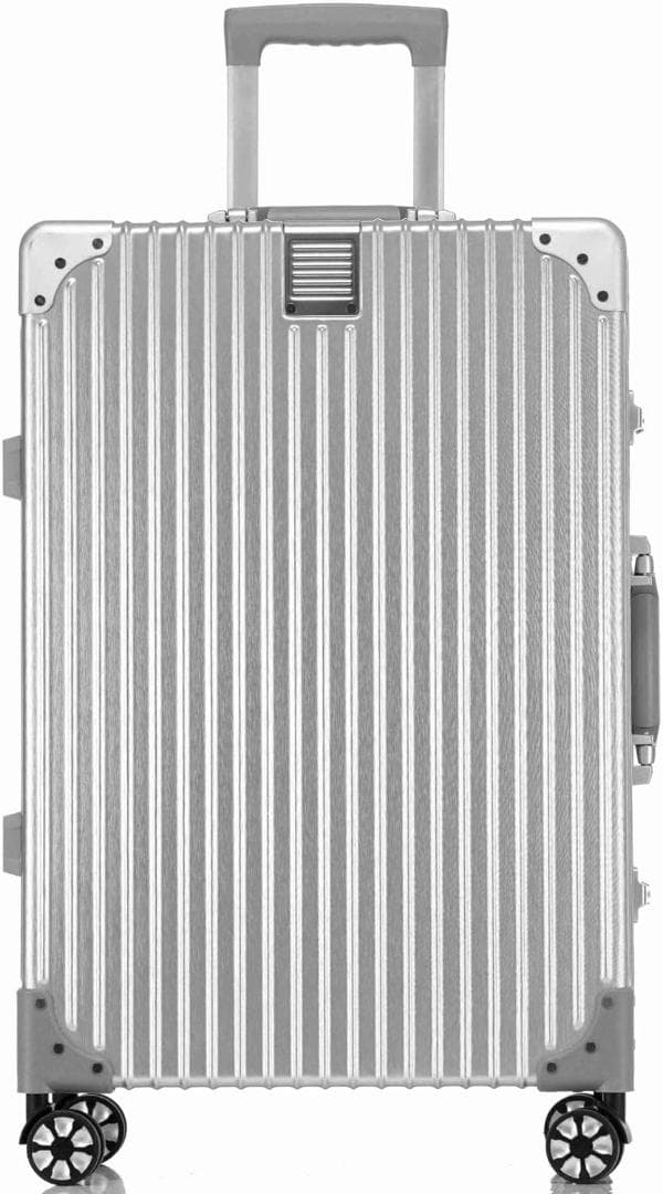 スーツケース シルバー Ｍサイズ　55L ３泊〜4泊　アルミフレーム