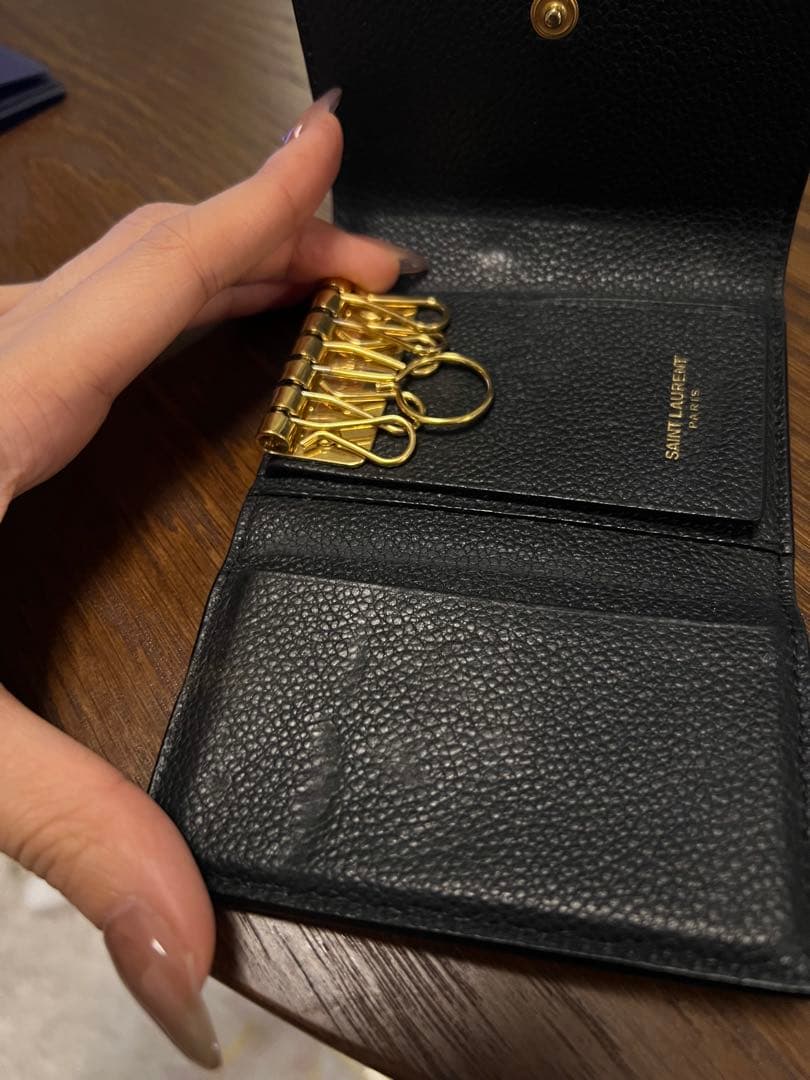SAINT LAURENT ブラック レザー キーケース