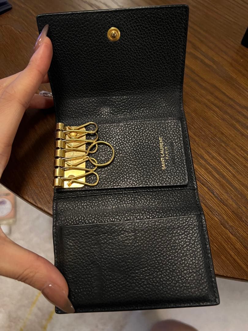 SAINT LAURENT ブラック レザー キーケース