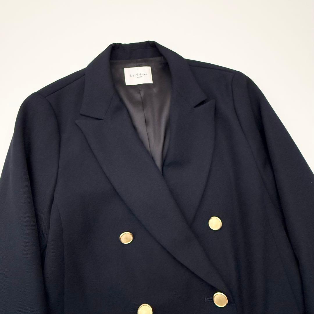 金釦✨ビームス ドライギャバジンダブルジャケット ネイビー