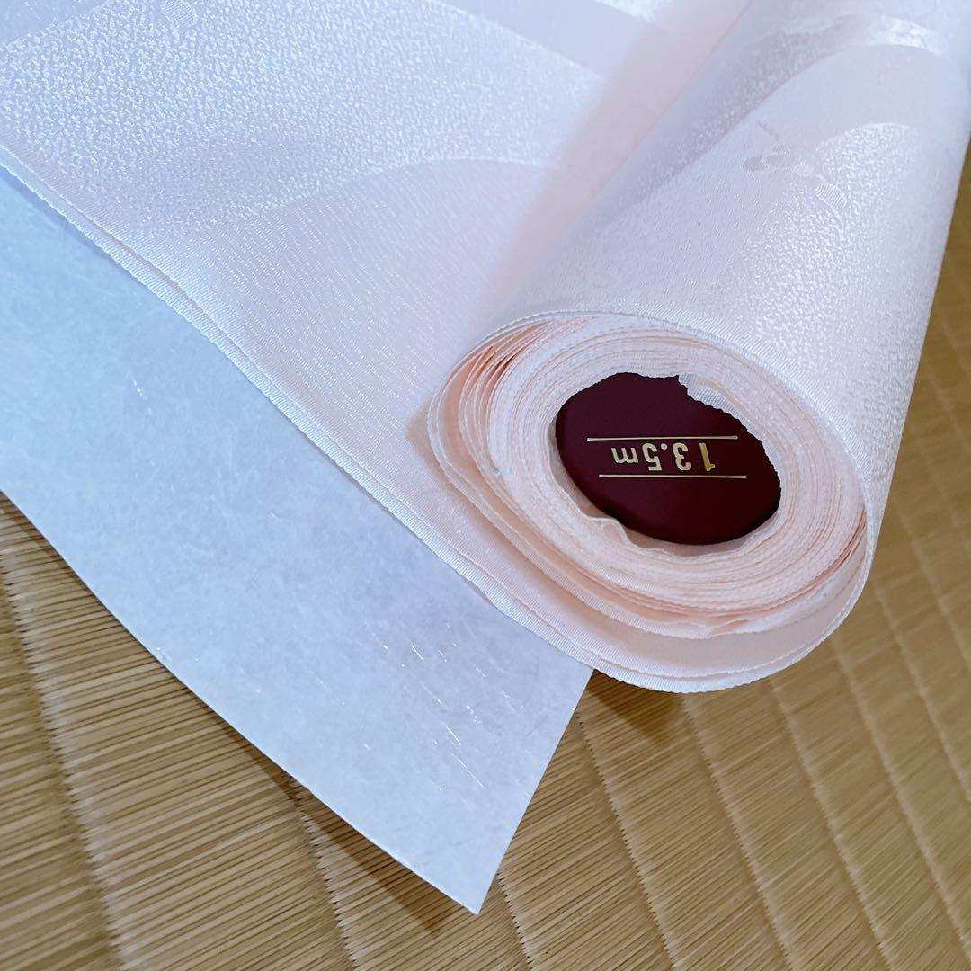 花ごよみ　最高級長襦袢地　綸子長襦袢　最高級丹後ちりめん　長さ13、5 反物