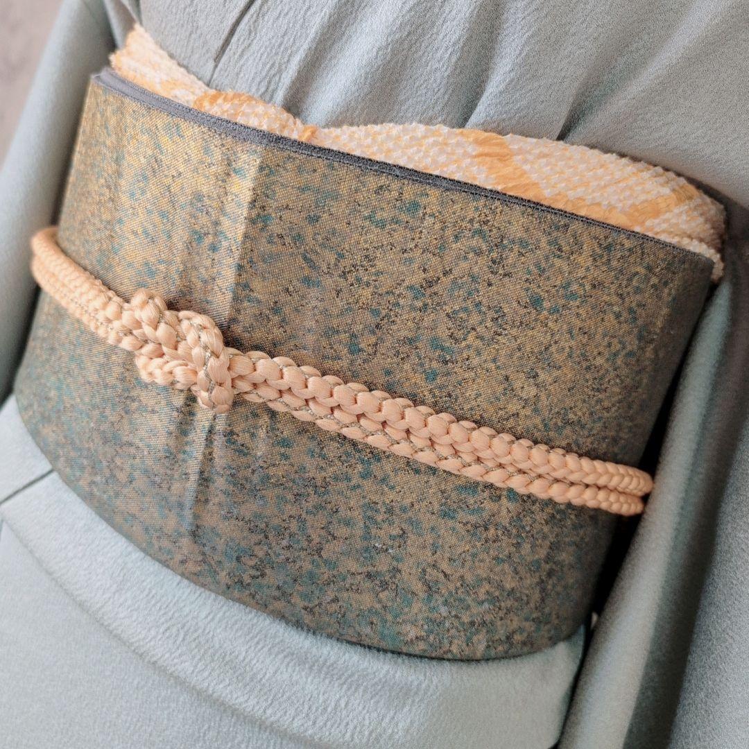 色無地　着物　フルセット　正絹　Sサイズ　水色グレー　爽やか　祝い事　F1