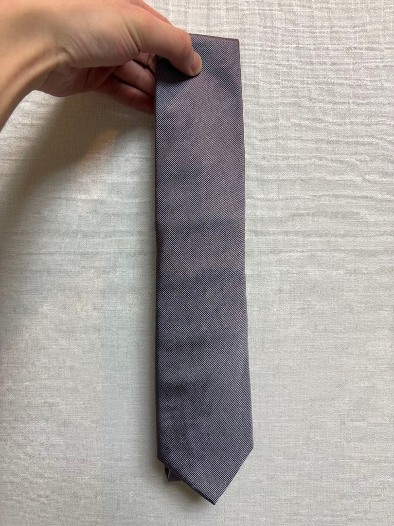 Brooks Brothers ネクタイ シルバーグレー ソリッド 無地 シルク