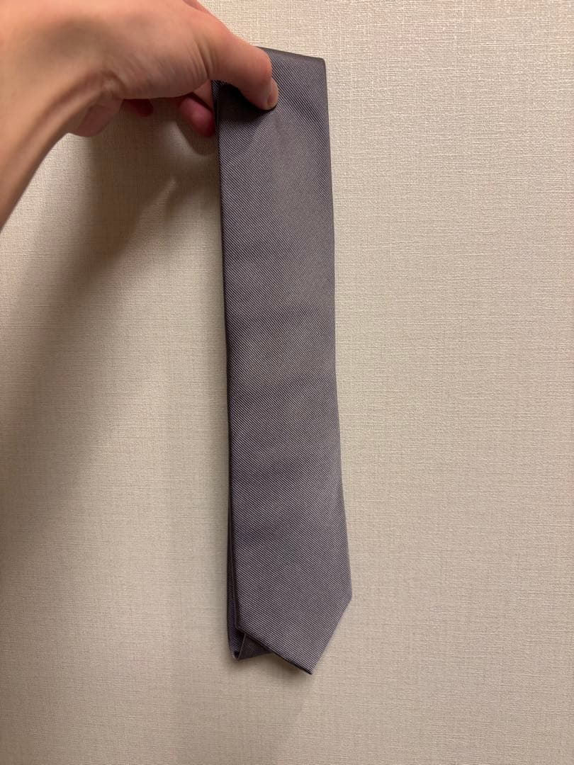 Brooks Brothers ネクタイ シルバーグレー ソリッド 無地 シルク