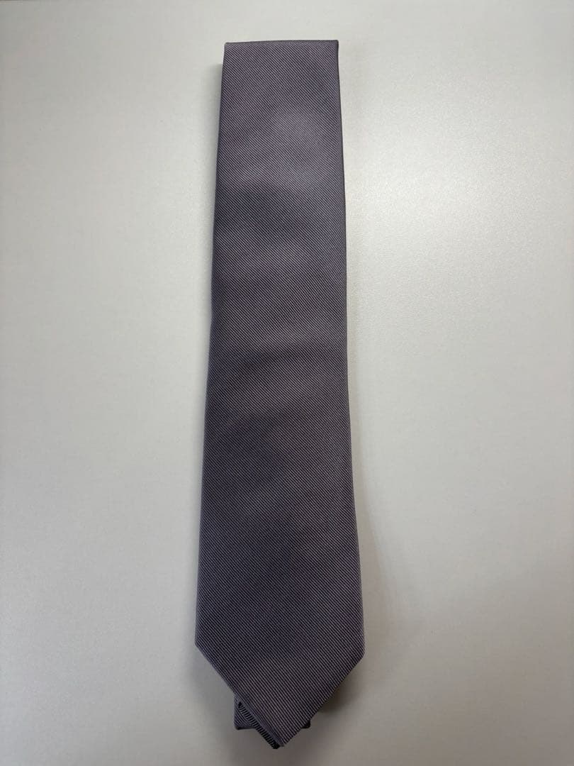 Brooks Brothers ネクタイ シルバーグレー ソリッド 無地 シルク