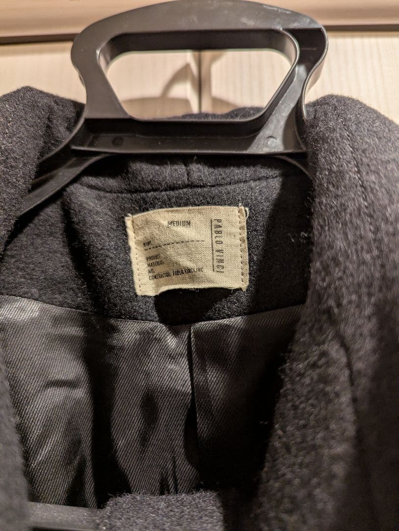 Pablo vinci Melton gown coat black Mサイズ