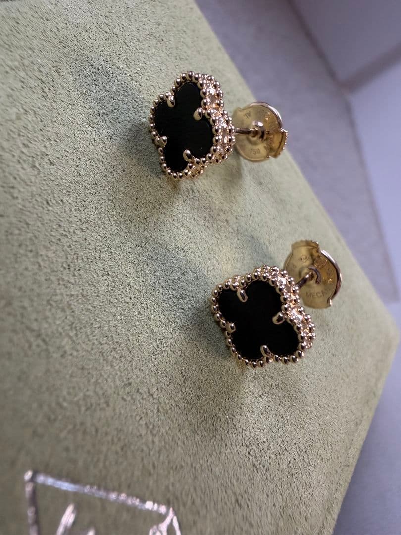 美品 ヴァンクリーフ&アーペル スウィート アルハンブラ ピアス カーネリアン