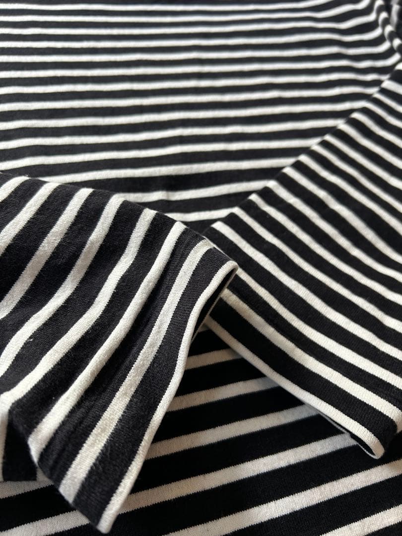 廃盤　希少　19ss COMOLIコモリ　ボーダーボートネック　ノワールエクリュ